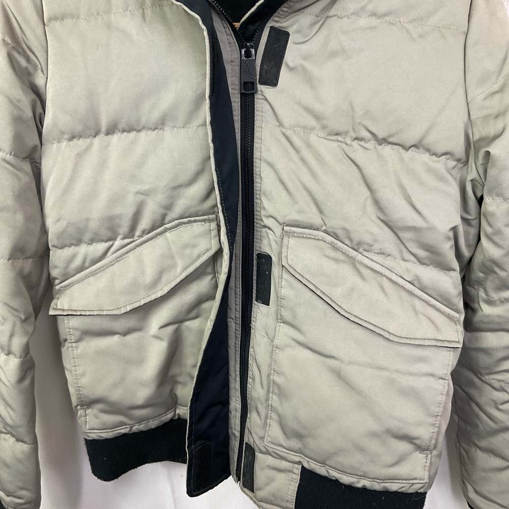 Hollister Gray Black Faux Fur Trim Hooded Ultimate Puffer Bomber Jacket Size S - Picture 9 of 15